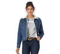 Wrangler Damen Jacke mit Sherpa-Futter im Retro-Stil, Denim, 38