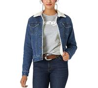 Wrangler Damen Jacke mit Sherpa-Futter im Retro-Stil, Denim, 38