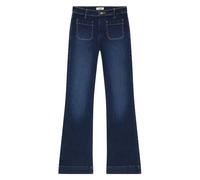 Bootcut-Jeans WRANGLER "Flare" Gr. 31, Länge 30, blau (schwarz wash), Damen, Denim/Jeans, Obermaterial: 91% Baumwolle, 5% Polyester, 4% Elasthan, unifarben, Jeans, im Retro-Design mit ausgestelltem Be