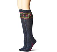 Wrangler Damen Ladies Aztec Boot Socks 2 Pair Pack Angora Azteken-Stiefelsocken, 2 Paar, Denim, M (2er