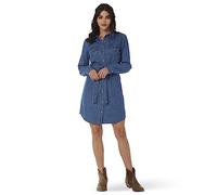 Wrangler Damen Retro Long Sleeve Western Snap Dress Lssiges Kleid, Mid-Denim, X-Groß