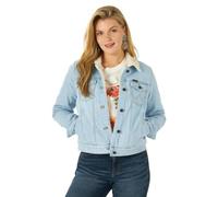 Wrangler Damen Lined Jacket Jacke mit Sherpa-Futter im Retro-Stil, Bleach Denim, M