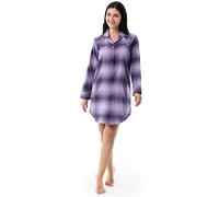 Wrangler Damen Mittellanges Flanell-schlafshirtkleid Nachthemd, Lila Ombre Plaid, X-Large