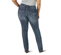 Wrangler Damen Plus Mid Rise Straight Jeans, Mittlere Wäsche, M