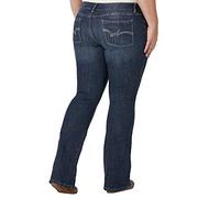 Wrangler Damen Plus Mid Rise Straight Jeans, Mittlere Wäsche, W18/L32