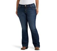 Wrangler Damen Plus Retro Mae Mid Rise Stretch Bootcut Jeans, Dunkelblau, 24-32