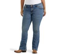 Wrangler Damen Retro Mae Plus Size Mid Rise Stretch Boot Cut Jeans, Mittelblau, 26-30