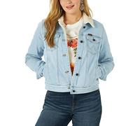 Wrangler Damen Retro Sherpa gefütterte Jacke, Bleach Denim, Small