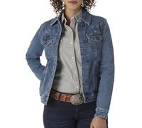 Wrangler Damen Retro Western-Jeansjacke, Dunkles Jeansblau, Large