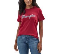Wrangler Damen Western Retro Kurzarm Graphic T-Shirt, Fahrrad-Rot, X-Groß