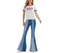 Wrangler Damen X Wilson Lainey Slim Ringer Tee, Weiss/opulenter Garten, Mittel