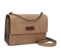 Wrangler Flap Crossbody Geldbörse für Damen Schultertasche Vintage Portemonnaies mit Kettenriemen, Sand Khaki, Small