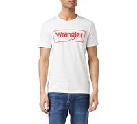 Wrangler Mens Frame Logo Tee T-Shirt, White, XX-Large