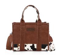 Wrangler Geldbörse für Damen, mittlere Tragetasche, Handtaschen, Tragegriff oben, Kuhbraun, Medium-10.6 inch