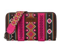 Wrangler Geldbörse für Damen, Western-Azteken-Clutch, Handgelenktasche mit Kreditkartenfach, Hot Pink, trendig