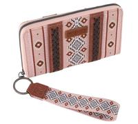 Wrangler Geldbörse für Damen, Western-Azteken-Clutch, Handgelenktasche mit Kreditkartenfach, Rosa, One Size, Trendig
