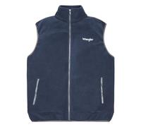 Wrangler Große und große Herrenweste aus Polarfleece, ärmellos mit Reißverschluss, Marineblau/Hellgrau, 3X