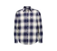 Wrangler Hemd Herren Regular Fit Langarm Bauwolle blau, L