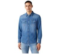 Jeanshemd WRANGLER "27 MW" Gr. L, N-Gr, blau (icon mid stone) Herren Hemden Langarm (92874320-L)