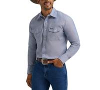 Wrangler Herren-Arbeitshemd, Cowboy-Schnitt, Western, Chambray Snap Langarm, Mittel