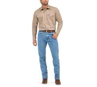 Wrangler Herren-Arbeitshemd mit Cowboy-Schnitt, langärmelig, mit Schnappverschluss, festes Finish, Khaki, XX-Large