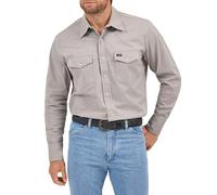 Wrangler Herren-Arbeitshemd mit hoher Leistung, Komfort - grau - 4X