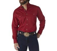 Wrangler Herren-Arbeitshemd mit Langen Ärmeln und Knöpfen, rot, X-Groß