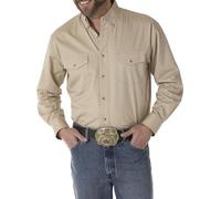 Wrangler Herren-Arbeitshemd mit Zwei Taschen, langärmelig, mit Knöpfen