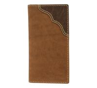 Wrangler Herren Bifold Geldbörse mit Kontrastecke Patch Echtes Leder Geschenk für Ihn, Kontrastlasche / Cognacbraun, One Size, Classic