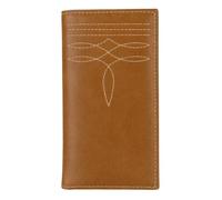 Wrangler Herren Bifold Geldbörse mit Kontrastecke Patch Echtes Leder Geschenk für Ihn, Stiefelstich/Cognac Brown, One Size, Classic