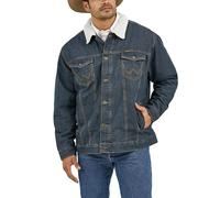 Wrangler Herren Western Style Gefütterte Jeansjacke, Denim/Rustic Sherpa, Large Hoch