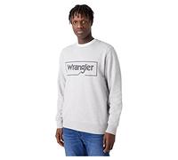 Wrangler Herren Frame Logo Crew Sweatshirt, Mid Grey Melee, S EU