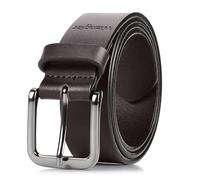 Wrangler Herren-Gürtel aus genarbtem Echtleder, 35 mm dick, lässiger Gürtel für Jeans, Hosen, 35 mm, Braun, 34 (waist 31-32)