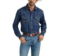 Wrangler Herren Jeanshemd aus der Denim-Kollektion mit Druckknöpfen