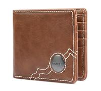 Wrangler Herren Leder Bifold Wallet - Schlanke & Minimalistische Dünne Geldbörse für Männer mit Kartenhalter, Geldklammer - Western & Travel Wallets, Geschenke für Männer