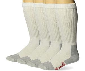 Wrangler Herren Leichte Ultra-dri-stiefelsocken, 3 Paar Lässige Socke, Weiß/Grau, Large (4er Pack)