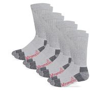 Wrangler Herren Men's Steel Toe Boot Work Crew Cotton Cushion Pair Pack Riggs Socken mit Stahlkappe, Arbeitssocken, Baumwolle, gepolstert, 4 Paar, Grau, Größe L, Large