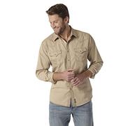 Wrangler Herren Retro Zwei Taschen Langarm Snap Shirt Hemd mit Button-Down-Kragen, hautfarben, X-Large Hoch