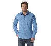 Wrangler Herren Retro Zwei-taschen-langarm-shirt mit Druckknopfverschluss Hemd, blau, XXL