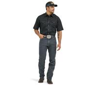 Wrangler Herren Sport Western Basic Two Pocket Short Sleeve Snap Shirt Hemd, Schwarz, Mittel