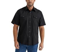 Wrangler Herren Sport Western Basic Two Pocket Short Sleeve Snap Shirt Hemd, Schwarz, L