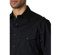 Wrangler Herren Sport Western Basic Two Pocket Short Sleeve Snap Shirt Hemd, Schwarz, L