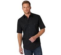 Wrangler Herren Sport Western Basic Two Pocket Short Sleeve Snap Shirt Hemd, Schwarz, XL