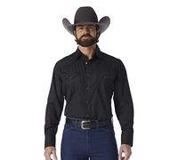 Wrangler Herren Sport Western Two Pocket Langarm Snap Shirt, Schwarz, XL
