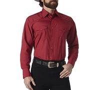 Wrangler Herren Sport Western Two Pocket Langarm Snap Shirt, Wein, XL