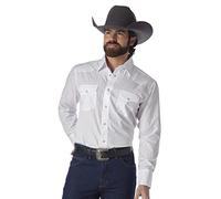Wrangler Herren Tall Sport Western Snap Shirt Dobby Stripe, White, XXL - Large Tall, Weiss/opulenter Garten, XX-Large Hoch