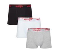 Wrangler Herren Tasker Boxershorts (3er Pack), Schwarz/Weiß/Grau meliert, L