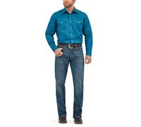 Wrangler Herren Westernhemd, Lange mouwen, met kliksluiting, vaste afwerking, voor het Werk Button down Shirts, Indigo, 2X Hoch EU