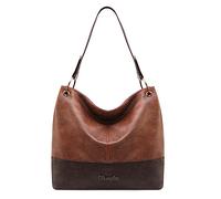 Wrangler Hobo-Taschen für Damen, veganes Leder, Griff oben, Schultertaschen und Handtaschen, Zweitöniges Braun, Large