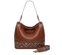 Wrangler Hobo-Taschen für Damen, veganes Leder, Tragegriff oben, Geldbörsen und Handtaschen, Western Brown, Medium